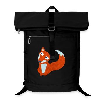 Fox Forest Animal Comic Smart Cool Nursery - Laptop Backpack - black - Front