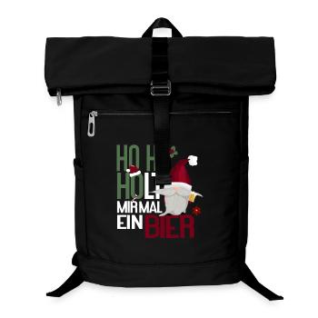 Ho Ho Ho Bier – Lustiges Weihnachtsdesign - Laptop-Rucksack  - Schwarz - Vorne
