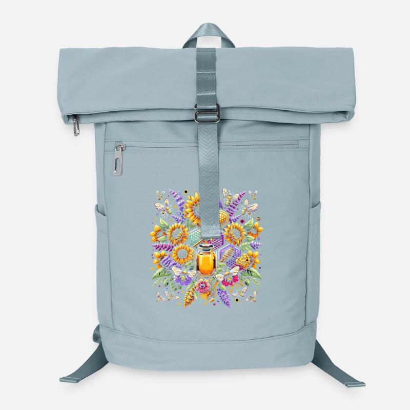Vibrant, colorful artwork with bees Laptop Backpack