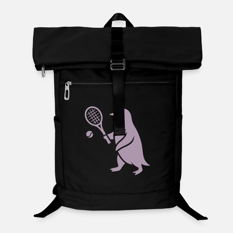 Minimalist Penguin Tennis Player Laptop Backpack