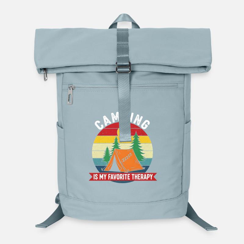Camping Ist Meine Lieblingstherapie Retro Laptop-Rucksack 