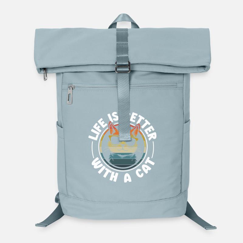 Life is better with a cat - Cat with sunglasses Laptop Backpack
