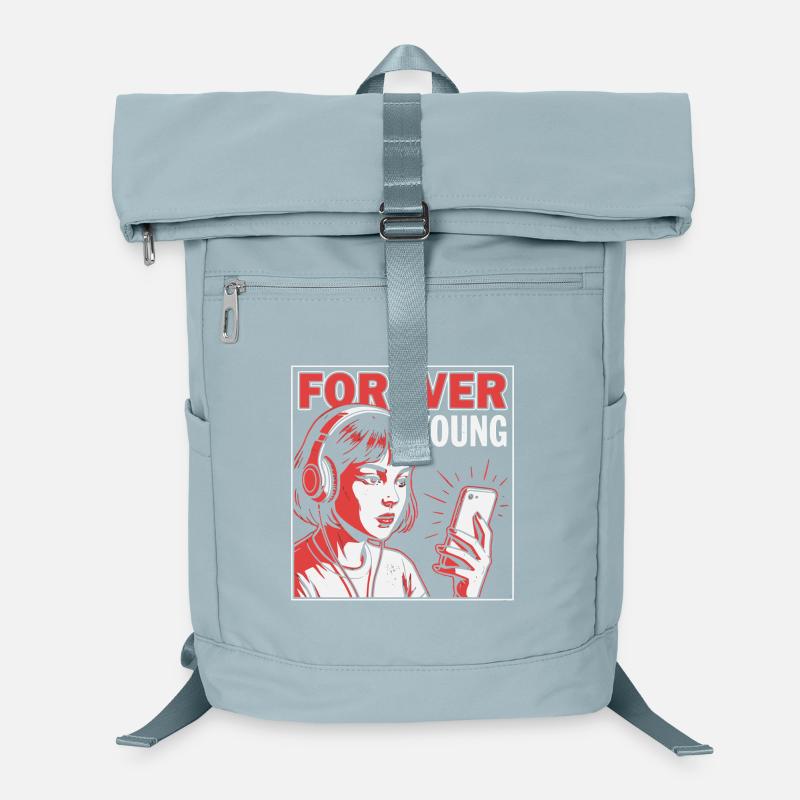 Forever Young, Drôle Millennials Fun, Chemise, sac Sac à dos ordinateur