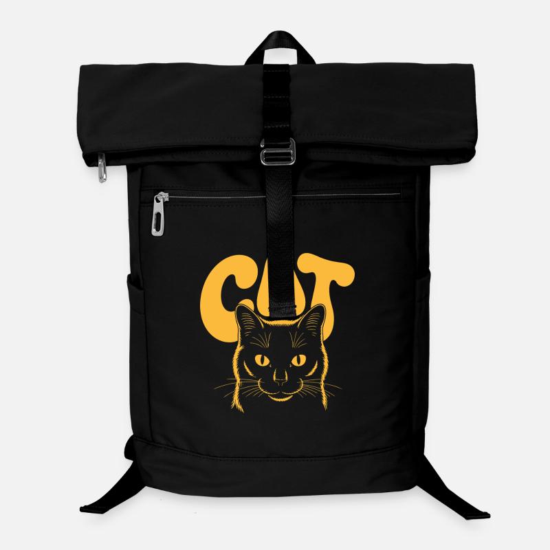 Logo du chat jaune pour fond foncé Sac à dos ordinateur