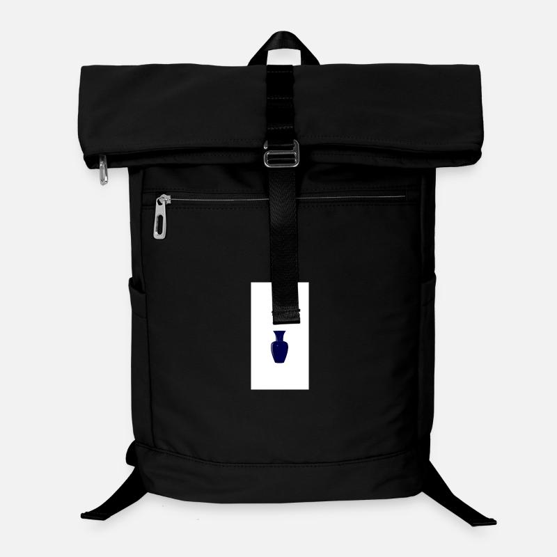 Mitternachtsblaue Vasen-Silhouette - Laptop-Rucksack  - Schwarz