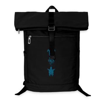 A jellyfish and two turtles (blue) - Laptop Backpack - black - Front