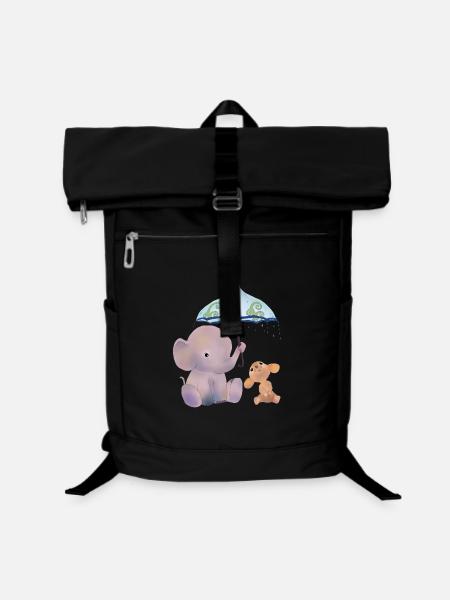 Maus und Elefant - Laptop-Rucksack  - Schwarz