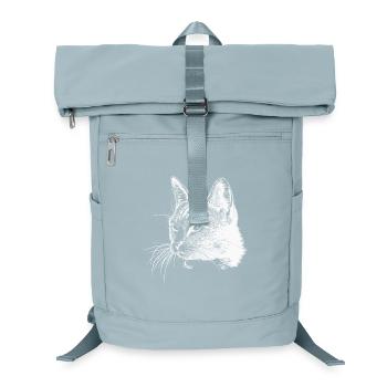 Katzenkopf - Weiß - Laptop-Rucksack  - Eisblau - Vorne