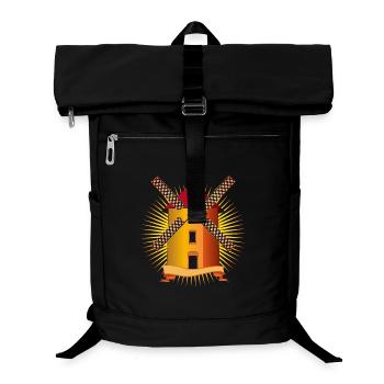goldene Windmühle mit strahlendem Hintergrund - Laptop-Rucksack  - Schwarz - Vorne