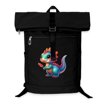 Dinosaurier - Laptop-Rucksack  - Schwarz - Vorne