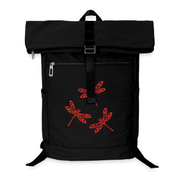 Trio of Red Dragonflies - Laptop Backpack - black - Front