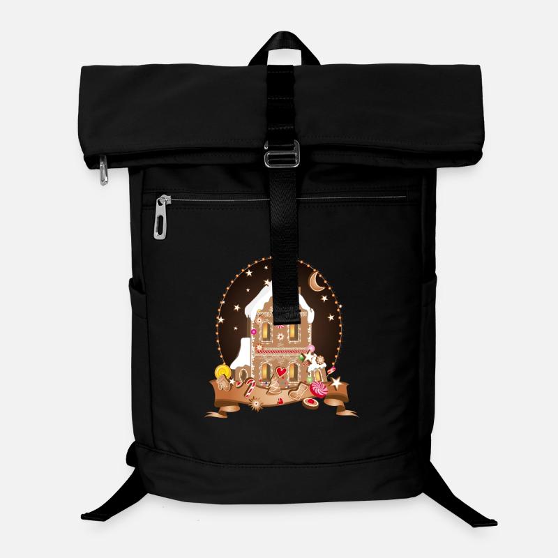 Gingerbread House at Night – Festive Splendour Laptop Backpack