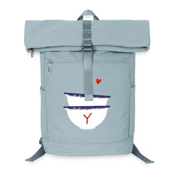 Breton Letter and Bowls - Laptop Backpack - ice blue - Front