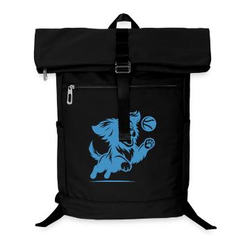 funny dog with ball, furry nose playful - Laptop Backpack - black - Front