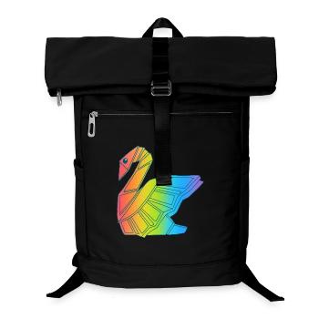 Regenbogen-Schwan - Laptop-Rucksack  - Schwarz - Vorne