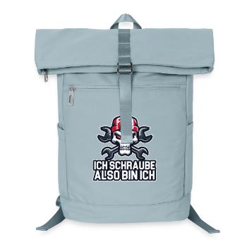 I screw, therefore I am – workshop philosophy - Laptop Backpack - ice blue - Front