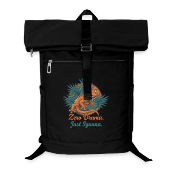 Null Drama, Nur Leguan - Laptop-Rucksack  - Schwarz - Vorne