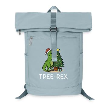 Tree-Rex – Dino Weihnachtsmotiv T-Rex - Laptop-Rucksack  - Eisblau - Vorne