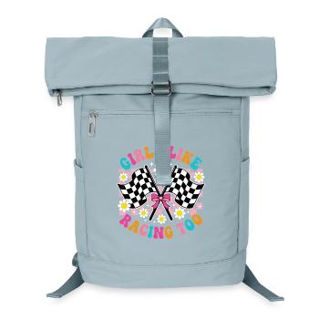 Girls Love Racing Too Women Automotive - Laptop-Rucksack  - Eisblau - Vorne