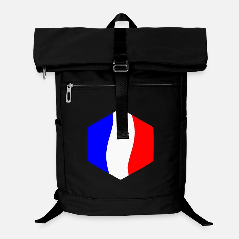 Abstract Tricolor Blue White Red Curved Laptop Backpack