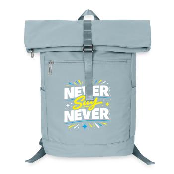 Never Say Never Typografie-Burst - Laptop-Rucksack  - Eisblau - Vorne