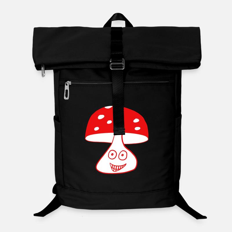 Champignon joyeux avec visage Sac à dos ordinateur