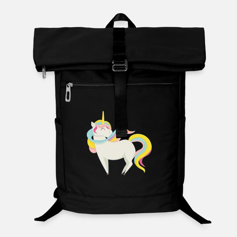 Verzaubertes pastellfarbenes Einhorn - Laptop-Rucksack  - Schwarz
