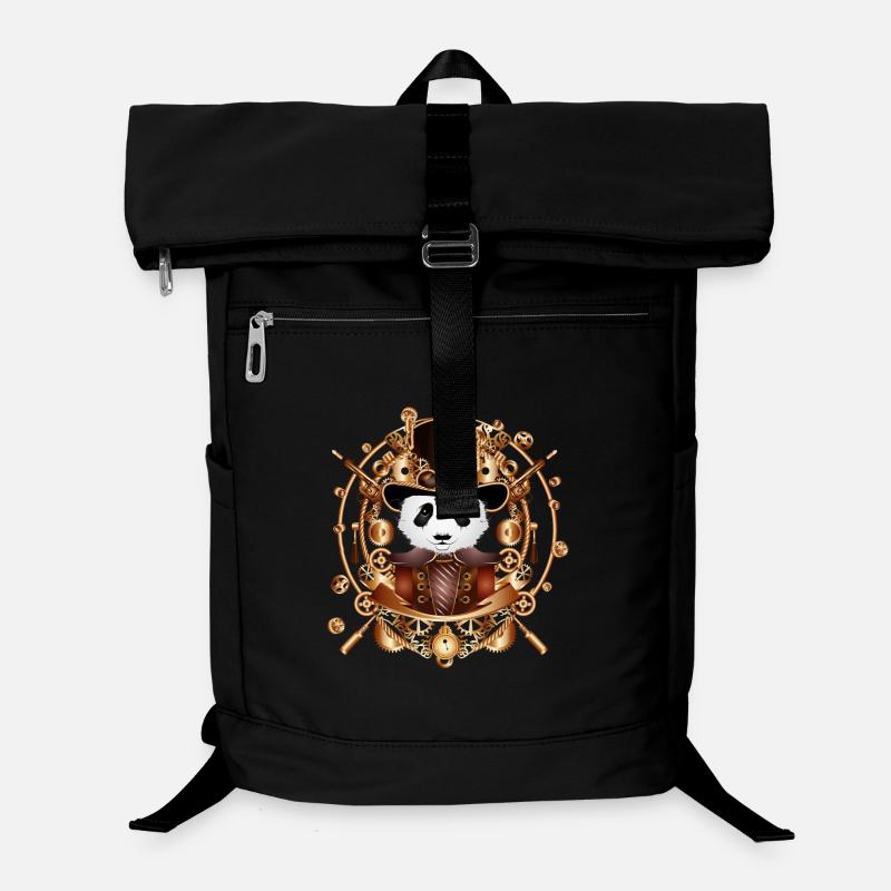 Steampunk Panda Bär mit Zylinder Hut im Rahmen Laptop-Rucksack 