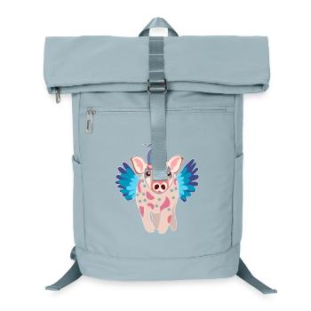 Pastel Winged Pig with Beanie - Laptop Backpack - ice blue - Front