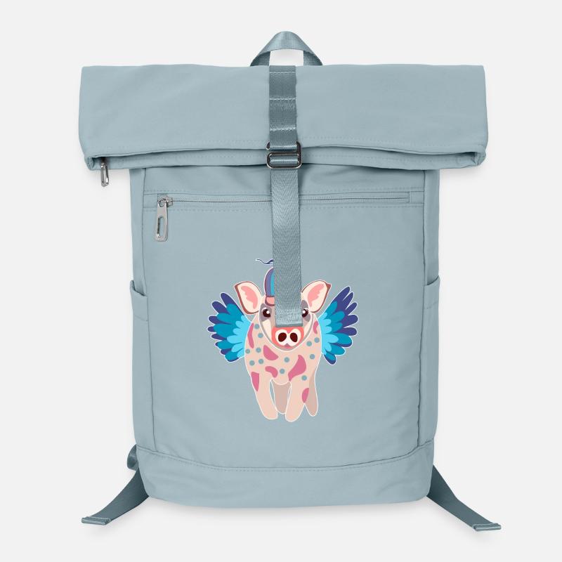 Cochon ailé pastel avec bonnet Sac à dos ordinateur
