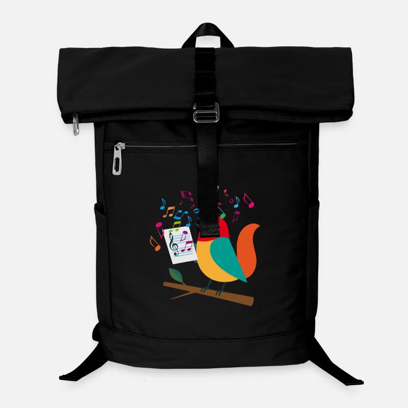 Singing Bird with Colorful Notes – Musical Motif Laptop Backpack