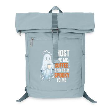 Spooky Ghost with Coffee Illustration - Laptop Backpack - ice blue - Front