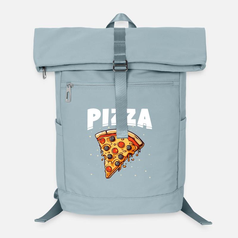 Tranche de pizza avec garnitures noires et rouges Sac à dos ordinateur