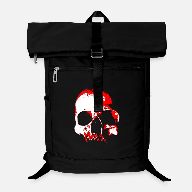 Roter Schädel Kontrast Laptop-Rucksack 