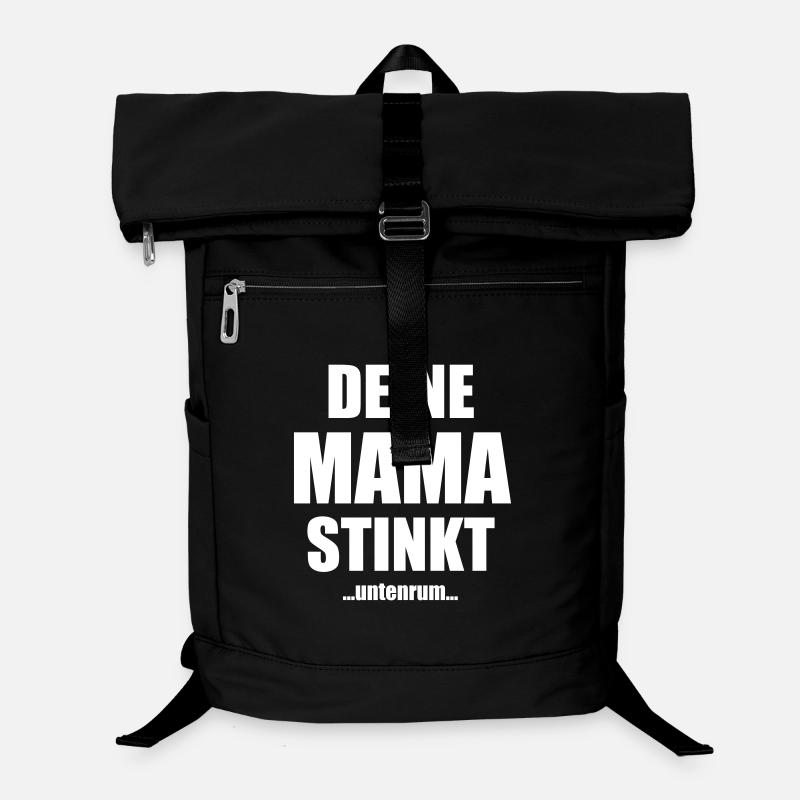 Deine Mama stinkt untenrum Spruch - Laptop-Rucksack  - Schwarz