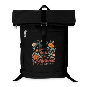 Mind Your Own Motherhood | Floral Rétro Humour - Sac à dos ordinateur - noir - Devant
