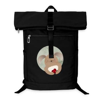 lapin mignon avec un cœur pour la Saint-Valentin - Sac à dos ordinateur - noir - Devant