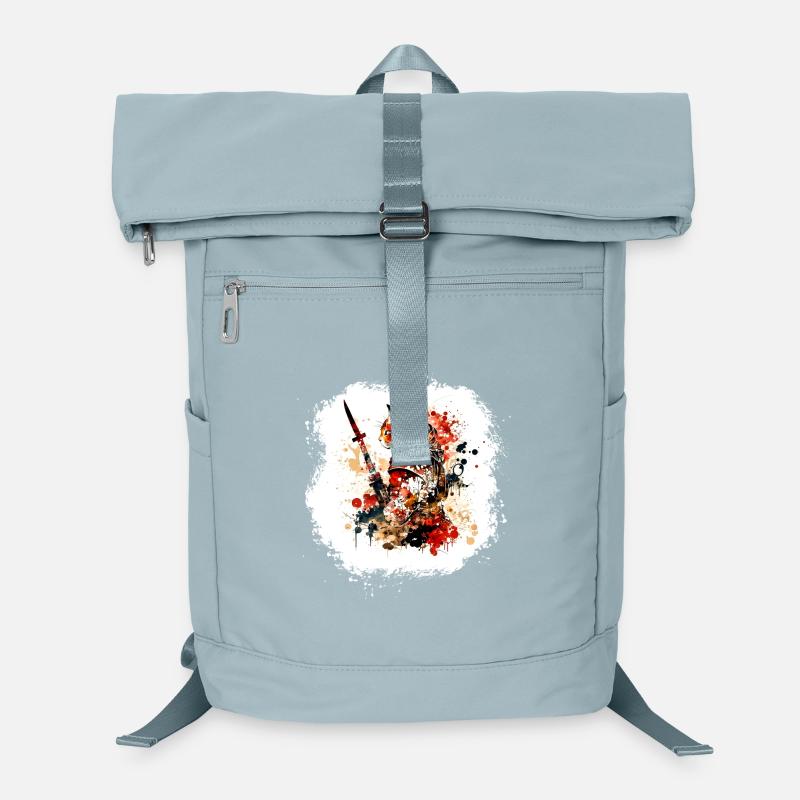 Samurai Cat Red Black Laptop Backpack