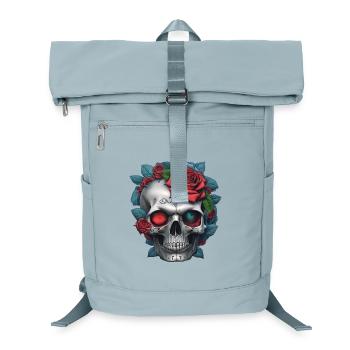 Crâne avec des roses - Sac à dos ordinateur - bleu glacier - Devant