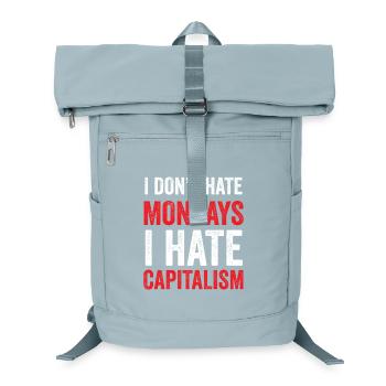 Ich hasse den Montag nicht. Ich hasse den Kapitalismus - Laptop-Rucksack  - Eisblau - Vorne