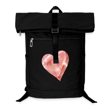 pink rose quartz crystal motif as a heart - Laptop Backpack - black - Front