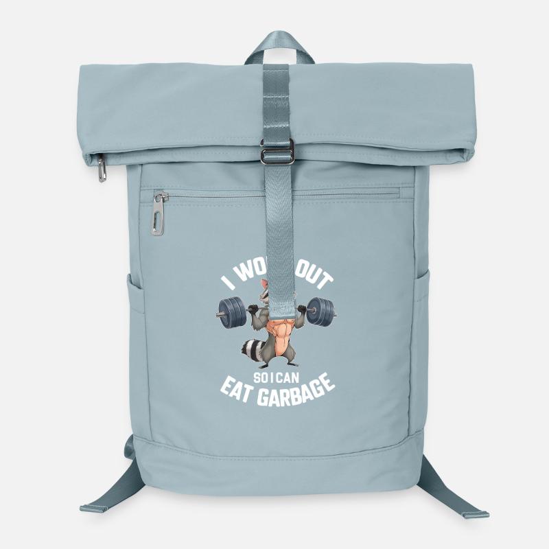 Raccoon Weightlifter I Work Out I Eat Garbage Laptop Backpack