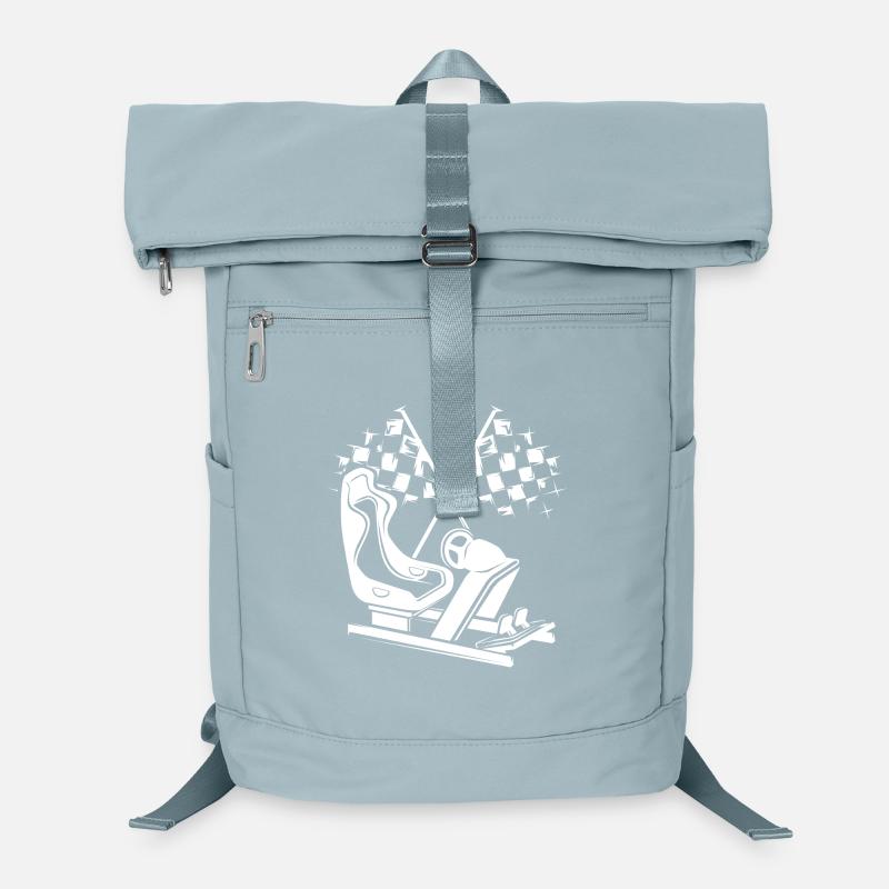 Sim Racing Gaming Drapeau Icône Racer Logo icône Sac à dos ordinateur