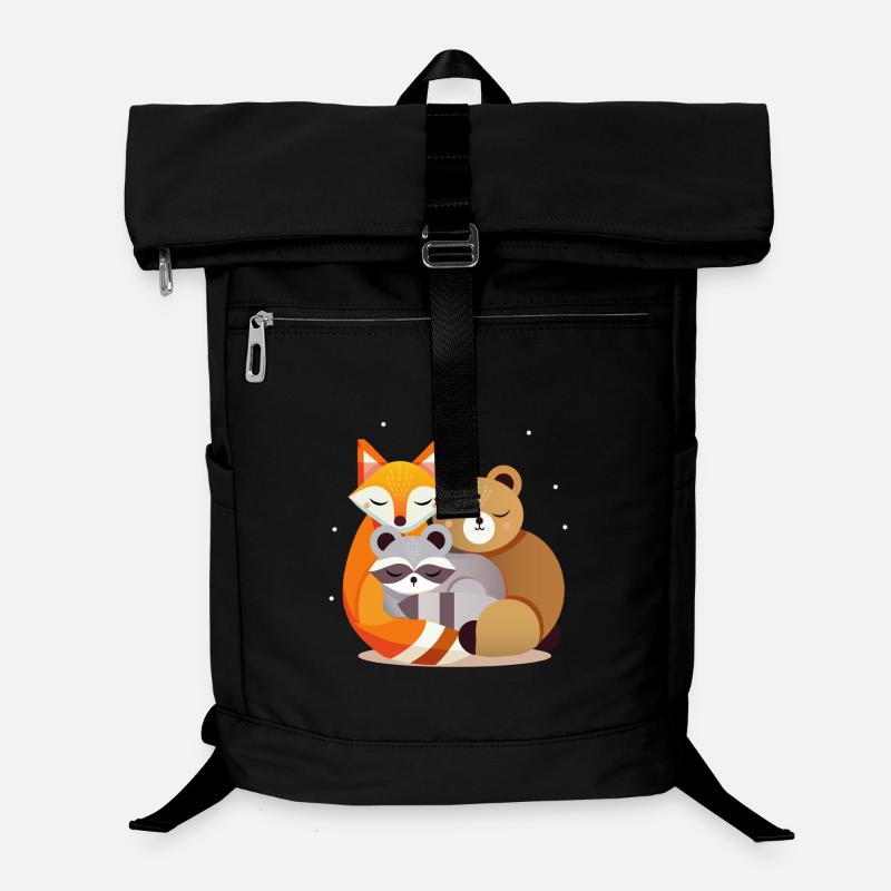 Sleeping forest animals – fox, bear and raccoon Laptop Backpack