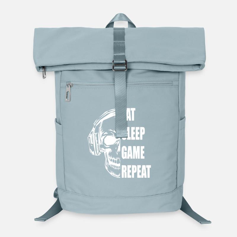 Crâne avec casque Citation de jeu Sac à dos ordinateur
