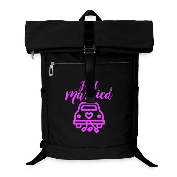 Just Married Hochzeitsauto Hochzeit - Laptop-Rucksack  - Schwarz - Vorne