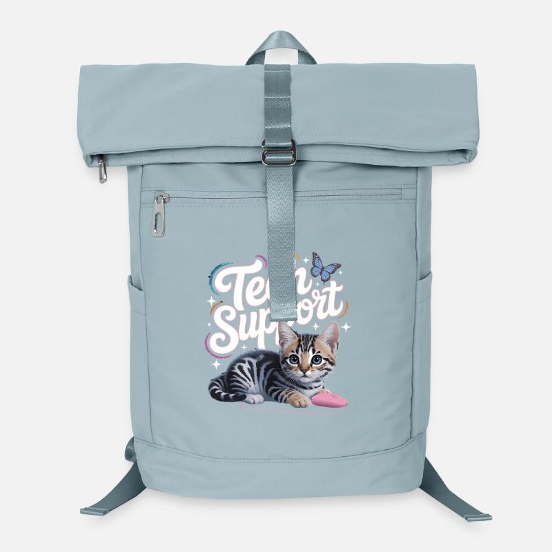 Funny Tech Support Cute Cat Ironic IT Laptop Backpack