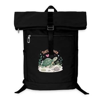 Turtle in Love Illustration - Laptop Backpack - black - Front