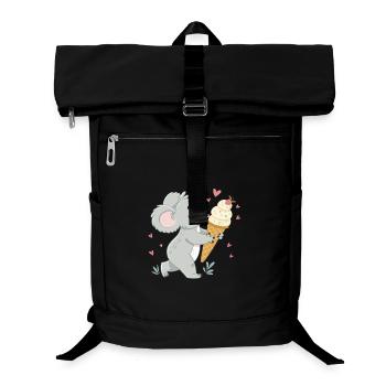Gourmet-Koala und Eiscremeherzen - Laptop-Rucksack  - Schwarz - Vorne