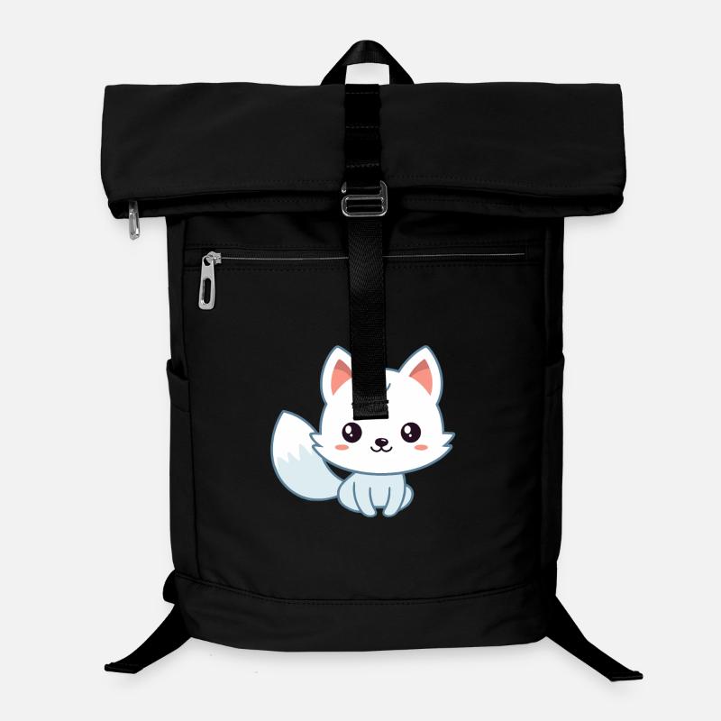 Kawaii White Pastel Fox Laptop Backpack